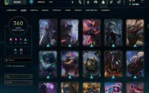 Platina 2 com TODOS os champs e 360 Skins + 9 Vitoriosas