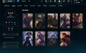 Platina 2 com TODOS os champs e 360 Skins + 9 Vitoriosas