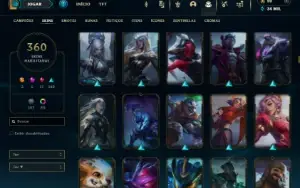 Platina 2 com TODOS os champs e 360 Skins + 9 Vitoriosas