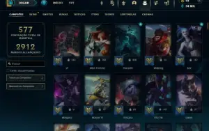 Platina 2 com TODOS os champs e 360 Skins + 9 Vitoriosas