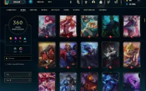Platina 2 com TODOS os champs e 360 Skins + 9 Vitoriosas