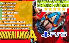 Borderlands 4 (PS5) - Dinheiro, LvL, Skill, sdu, armas, etc!