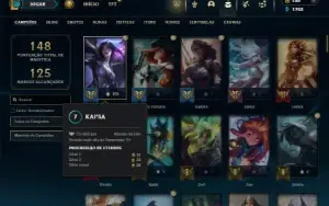 Esmeralda 3 com 110 Champs e 65 Skins + 1 Prestigio da Kaisa