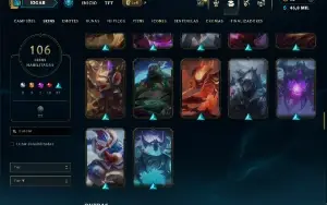 Conta bronze 3 com TODOS os champs e 106 Skins