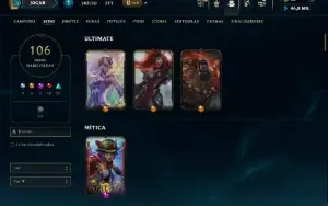 Conta bronze 3 com TODOS os champs e 106 Skins