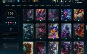 Conta bronze 3 com TODOS os champs e 106 Skins