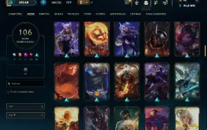 Conta bronze 3 com TODOS os champs e 106 Skins