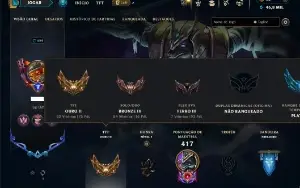 Conta bronze 3 com TODOS os champs e 106 Skins