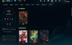 Unranked com 105 Champs e 44 Skins