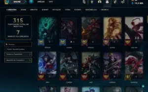 Unranked com 105 Champs e 44 Skins