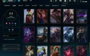 Unranked com 105 Champs e 44 Skins
