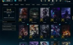 Unranked com 105 Champs e 44 Skins