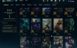 Unranked com 105 Champs e 44 Skins