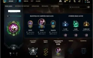 Conta prata 4 com 125 skins e 145 champs