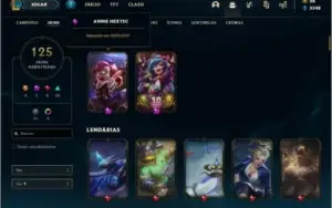 Conta prata 4 com 125 skins e 145 champs
