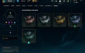 Platina 4 com 45 Champs e 9 Skins + 2 Fragmentos