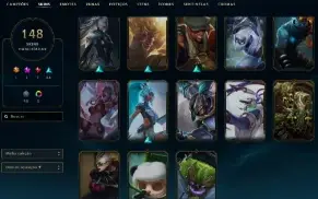 Bronze 4 com TODOS os champs e 148 Skins ( Nivel 491 )
