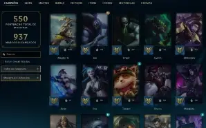Bronze 4 com TODOS os champs e 148 Skins ( Nivel 491 )