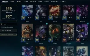 Bronze 4 com TODOS os champs e 148 Skins ( Nivel 491 )