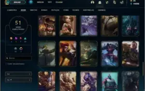 Conta ouro 3 com 51 skins e 116 champs