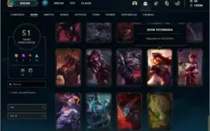 Conta ouro 3 com 51 skins e 116 champs