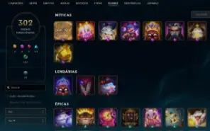 Conta Lol Gold + 177 Skins + Todos Campeões + Nivel 521