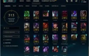 CONTA LOL OURO 4 113 CHAMPIONS BORDA PLATINA 49 SKINS
