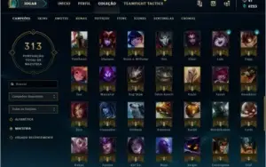 CONTA LOL OURO 4 113 CHAMPIONS BORDA PLATINA 49 SKINS