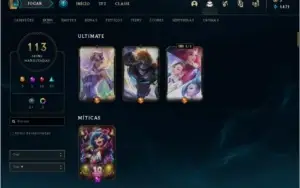 Conta League of legends 113 skins 125 campeões platina 1