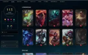 Conta League of legends 113 skins 125 campeões platina 1
