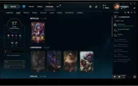 CONTA LOL NIVEL 107 MMR GOLD 27 SKIN