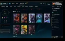CONTA LOL NIVEL 107 MMR GOLD 27 SKIN