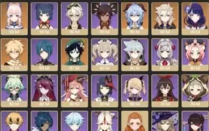 CONTA GENSHIN AR58 ⭐13 LENDÁRIOS⭐JEAN C6 HUTAO KLEE ZHONG+