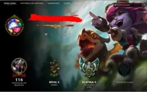 Conta LoL Platina V barata !!