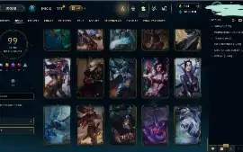 Conta lol 2013 - 99 skins 2 ult, 2 legend,10 epic,27 legado