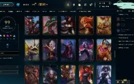 Conta lol 2013 - 99 skins 2 ult, 2 legend,10 epic,27 legado