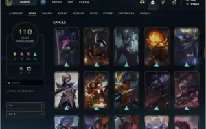 Conta com 110 skins e 145 campeões (POSSO NEGOCIAR PREÇO)