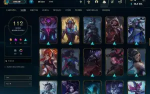 Conta Level 315 Com 117 Campeões- Gold Ii- 112 Skins- Ultima