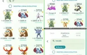 CONTA POKEMON GO LEVEL 42 com 535 shinys e 83 100%iv