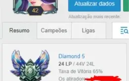 Conta League of Legends Diamante