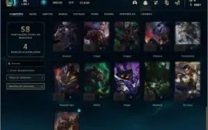 Conta Mestre 78 PDL com 59% de win rate 21 skins e 51 champs