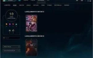 CONTA LEAGUE OF LEGENDS (OURO NA S9 + MD10 LIMPA + 10SKINS)
