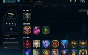 Conta League of Legends 283 Skins, S9 UNRANKED/ S8 Platina I