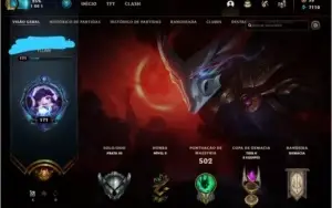 Conta League Of Legends +90 Skins Prata III  Nivel 170 7K EA