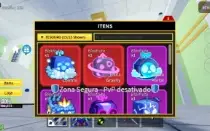 Conta lv 2550 com kitisune equipada e outras frutas