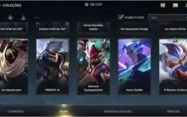 ESMERALDA I + 17 SKINS + 47 CAMPEÕES + 310 WILD CORES