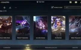 ESMERALDA I + 17 SKINS + 47 CAMPEÕES + 310 WILD CORES