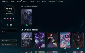 Conta LOL 227 skins LV 534 Plat 4 + Conta Valorant