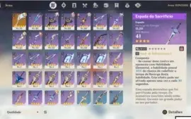AR 50> zhong, itto,albedo, diluc, mona, qiqi e bençao