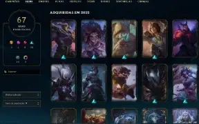Conta Platina IV, Lv 161, várias skins daora